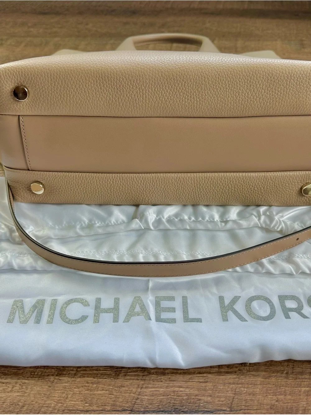 NEW Michael Kors Rollins satchel in taupe. Retails for $368